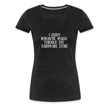 Load image into Gallery viewer, I enjoy romantic walks through the hardware store. Women's Relaxed Fit T-Shirt - charcoal grey