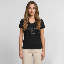 Load image into Gallery viewer, Customize Your Own. Women's Premium Organic V-Neck T-shirt - black