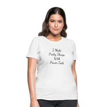 Load image into Gallery viewer, I Make Pretty Things Fruit of the Loom Women's T-Shirt - white