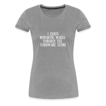 Load image into Gallery viewer, I enjoy romantic walks through the hardware store. Women's Relaxed Fit T-Shirt - heather gray