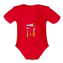 Load image into Gallery viewer, Organic Short Sleeve Baby Bodysuit - red