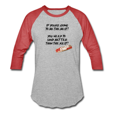 Load image into Gallery viewer, Sanding Quote Unisex Baseball T-Shirt - heather gray/red