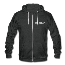 Load image into Gallery viewer, Got Tools/Keep Calm Tool On Unisex Fleece Zip Hoodie - charcoal gray