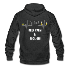 Load image into Gallery viewer, Got Tools/Keep Calm Tool On Unisex Fleece Zip Hoodie - charcoal gray