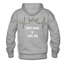 Load image into Gallery viewer, Got Tools?/Keep Calm Heart Beat Crown Unisex Premium Hoodie - heather gray