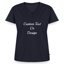 Load image into Gallery viewer, Customize Your Own. Women's Premium Organic V-Neck T-shirt - navy
