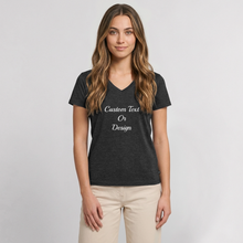 Load image into Gallery viewer, Customize Your Own. Women's Premium Organic V-Neck T-shirt - heather anthracite
