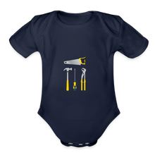 Load image into Gallery viewer, Organic Short Sleeve Baby Bodysuit - dark navy
