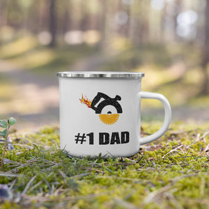 #1 Dad Work or Camping Enamel Mug