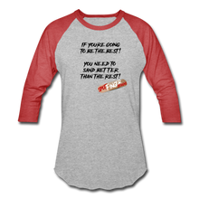 Load image into Gallery viewer, Sanding Quote Unisex Baseball T-Shirt - heather gray/red
