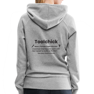 Logo front with Toolchick definition Women’s Premium Pull-over Hoodie - heather gray