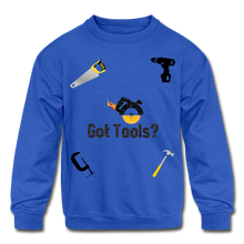 Load image into Gallery viewer, Kids&#39; Crewneck Sweatshirt Got Tools - royal blue
