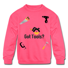 Load image into Gallery viewer, Kids&#39; Crewneck Sweatshirt Got Tools - neon pink
