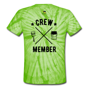 Hand Worker Unisex Tie Dye T-Shirt - spider lime green