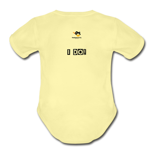Got Tools/I Do! Organic Short Sleeve Baby Bodysuit - washed yellow