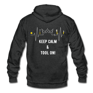 Got Tools/Keep Calm Tool On Unisex Fleece Zip Hoodie - charcoal gray