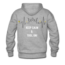 Load image into Gallery viewer, Got Tools/Keep Calm Crown Heartbeat Unisex Premium Hoodie - heather gray
