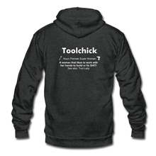 Load image into Gallery viewer, Got Tools? Ido! Toolchick definition Unisex Fleece Zip Hoodie - charcoal gray
