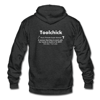 Got Tools? Ido! Toolchick definition Unisex Fleece Zip Hoodie - charcoal gray